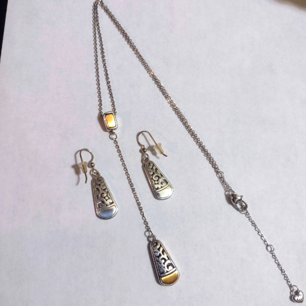 Brighton Catania French Wire Y Necklace and Matching Pendant Earings